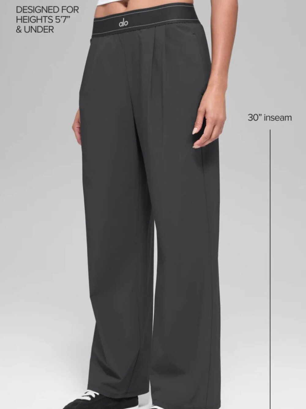 Dark Grey Closet Must-Have🖼ALO Yoga Suit Up WideTrouser-Regular-30" Inseam😍NWT - Picture 9 of 9